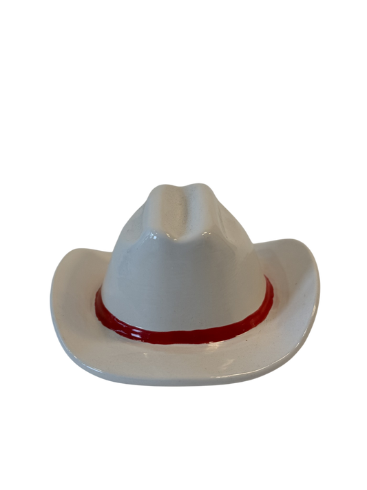 Vintage Cowboy Hat Ashtray - White