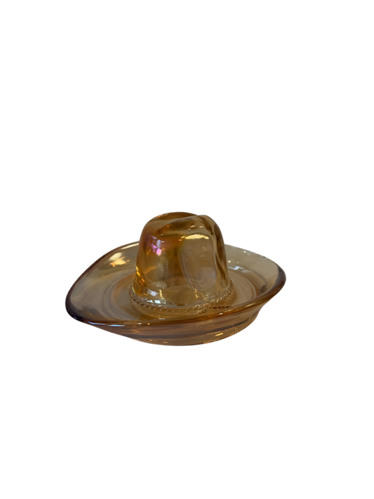 Vintage Cowboy Hat Ashtray - Gold