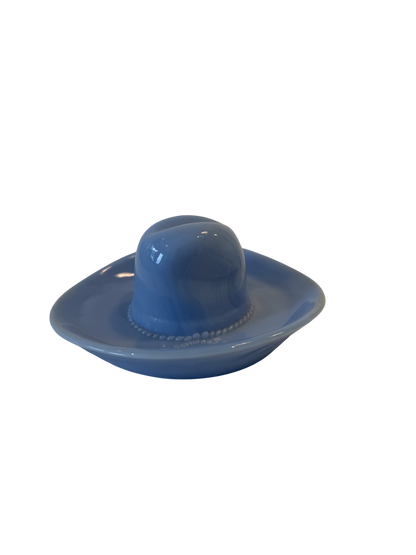 Vintage Cowboy Hat Ashtray - Blue