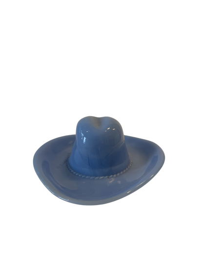 Vintage Cowboy Hat Ashtray - Blue