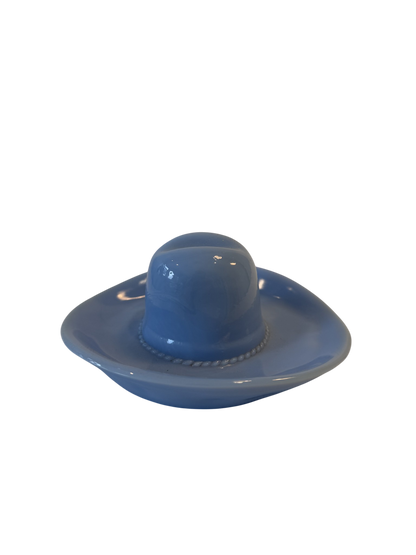 Vintage Cowboy Hat Ashtray - Blue