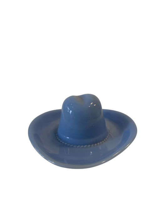 Vintage Cowboy Hat Ashtray - Blue