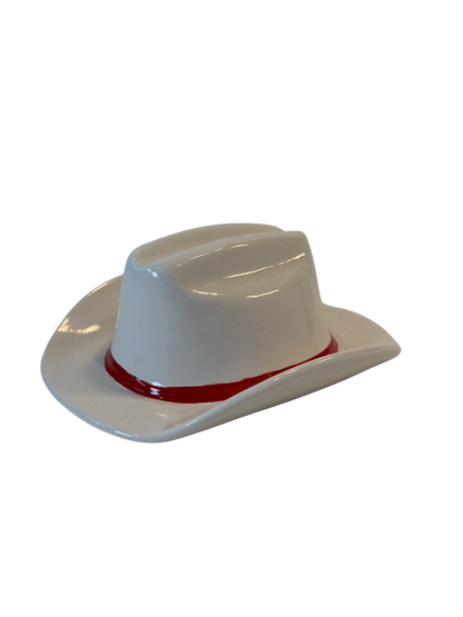 Vintage Cowboy Hat Ashtray - White