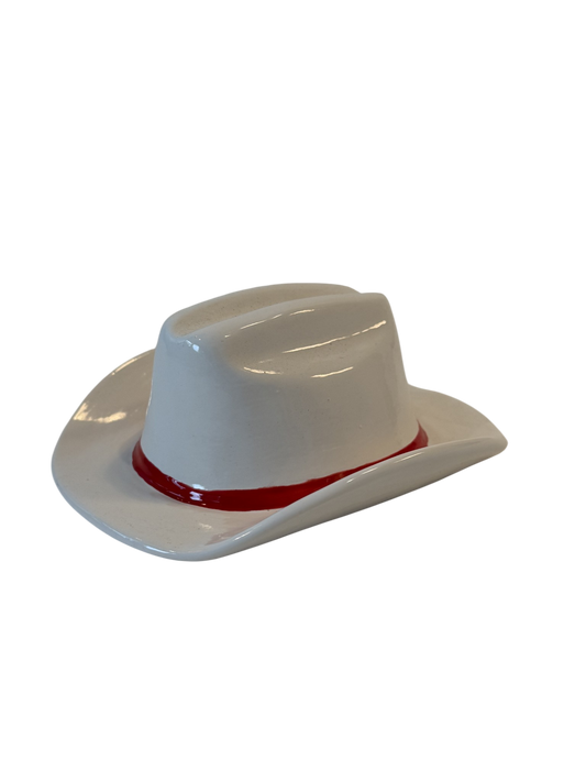 Vintage Cowboy Hat Ashtray - White