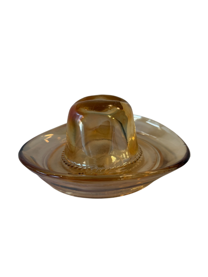 Vintage Cowboy Hat Ashtray - Gold