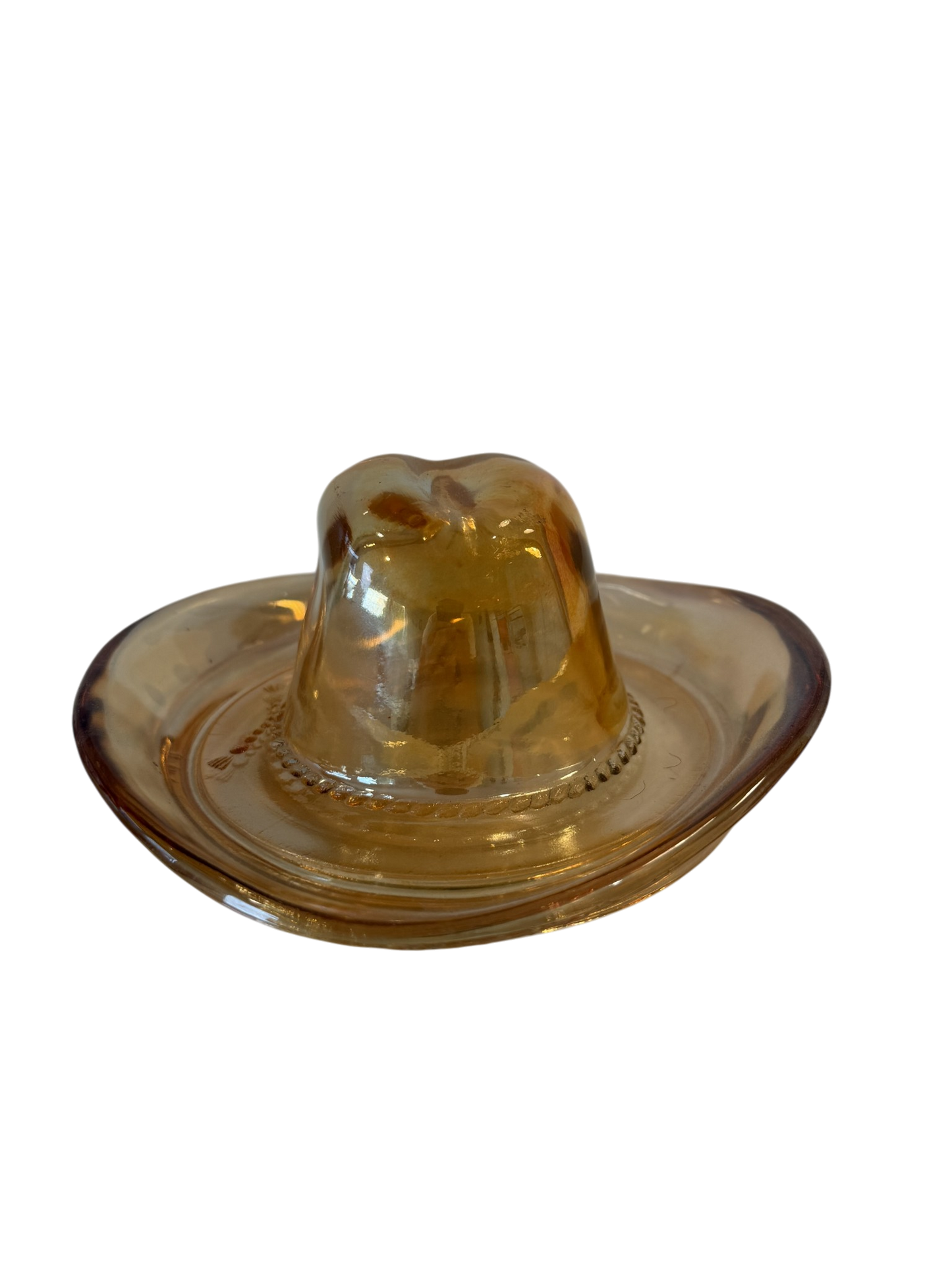Vintage Cowboy Hat Ashtray - Gold